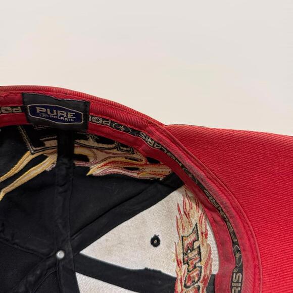 Vintage Polaris Fire One Flame Racing Embroidered Adjustable Cap Hat Adult Men’s - Picture 9 of 9